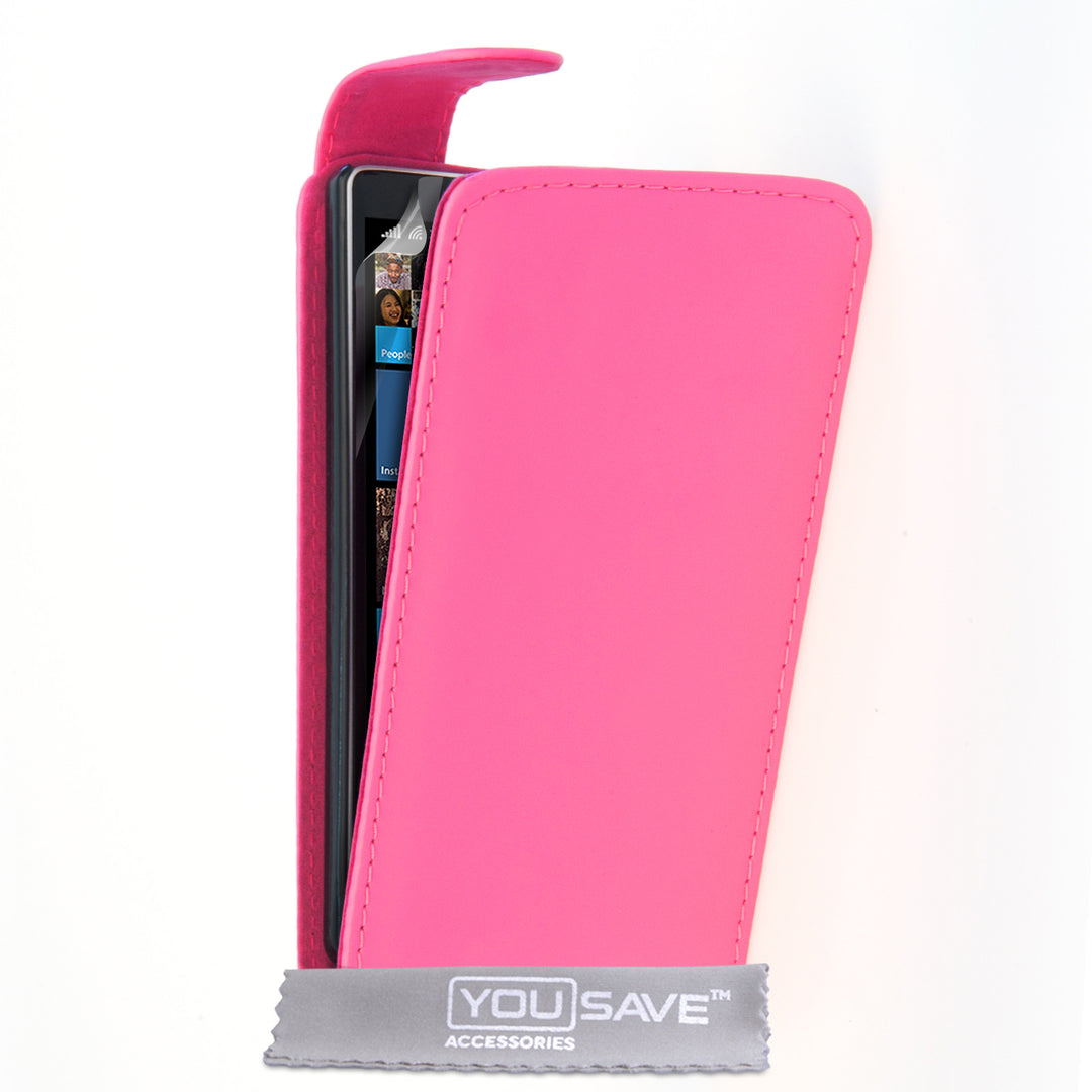 YouSave Nokia Lumia 930 Leather-Effect Flip Case - Hot Pink