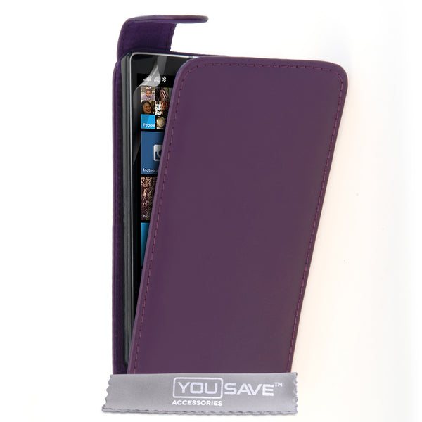 YouSave Accessories Nokia Lumia 930 Leather-Effect Flip Case - Purple