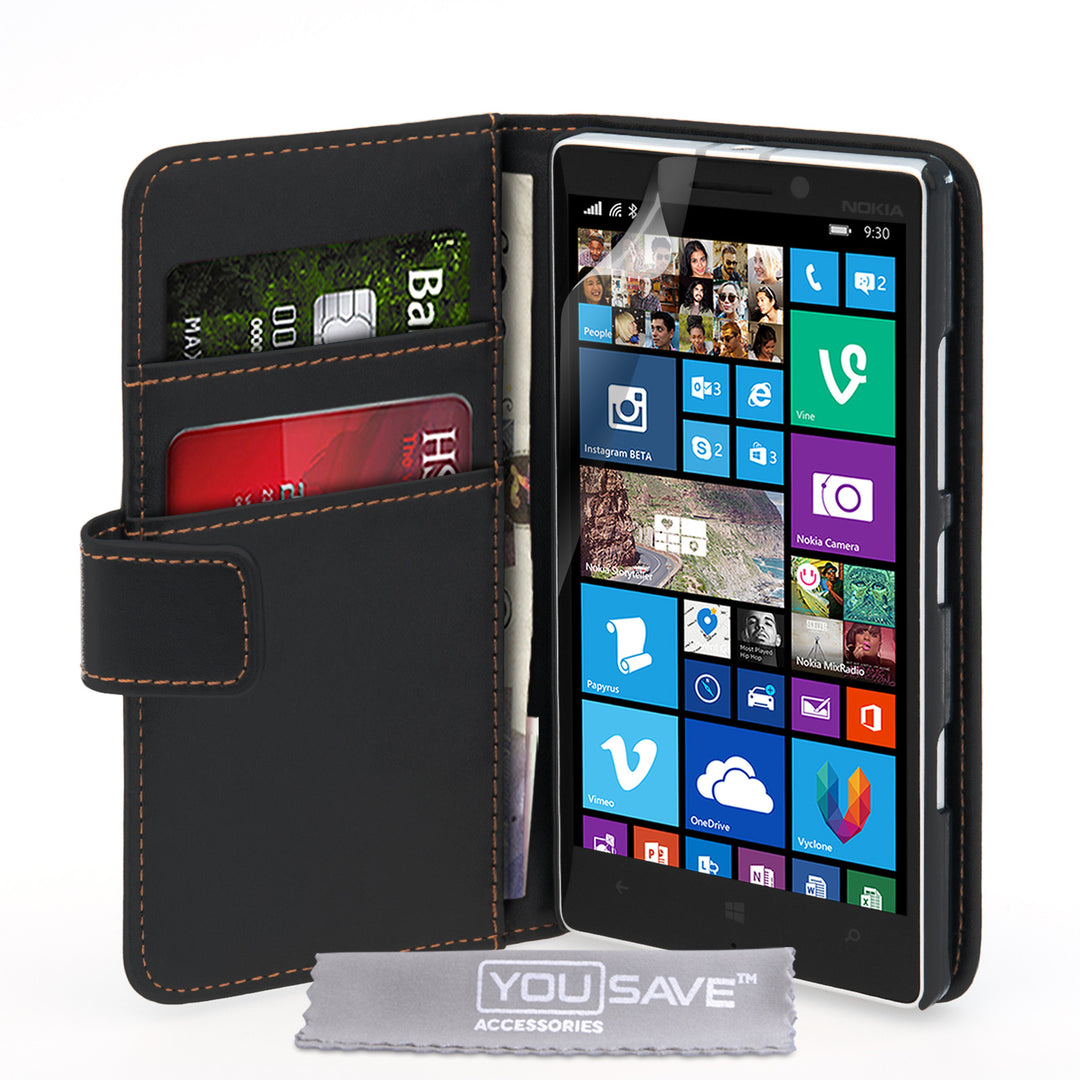 YouSave Accessories Nokia Lumia 930 Leather-Effect Wallet Case - Black