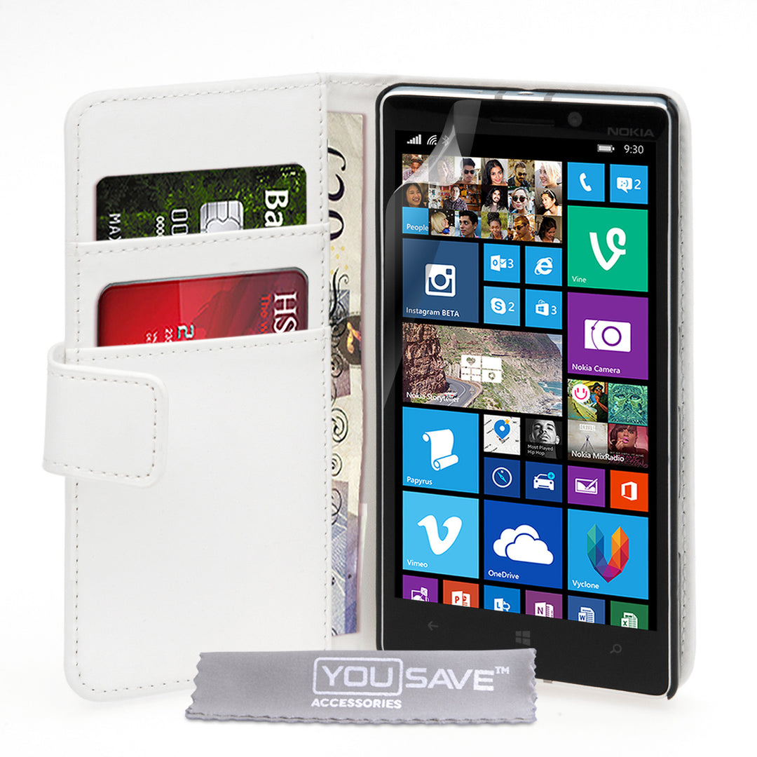 YouSave Accessories Nokia Lumia 930 Leather-Effect Wallet Case - White