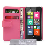 Yousave Accessories Nokia Lumia 530 Leather - Effect Wallet Case - Hot Pink - Mobile Madhouse