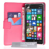 Nokia Lumia 830 Leather-Effect Wallet Case - Hot Pink