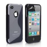 YouSave Accessories iPhone 4 / 4S S-Line Gel Case - Black-Clear