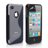 Yousave Accessories Iphone 4 And 4s S-Line Gel Case - Black-Clear