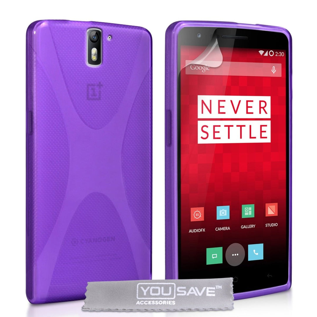 Yousave Accessories One Plus One Silicone Gel X - Line Case - Purple - Mobile Madhouse