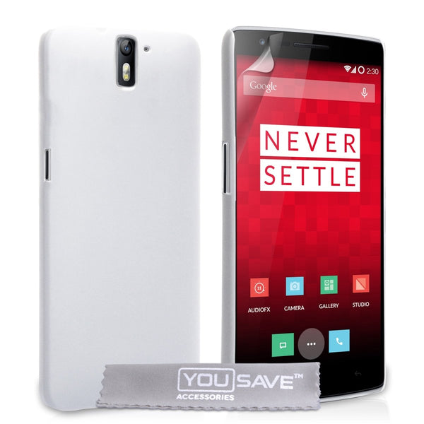 Yousave Accessories One Plus One Hard Hybrid Case - White - Mobile Madhouse