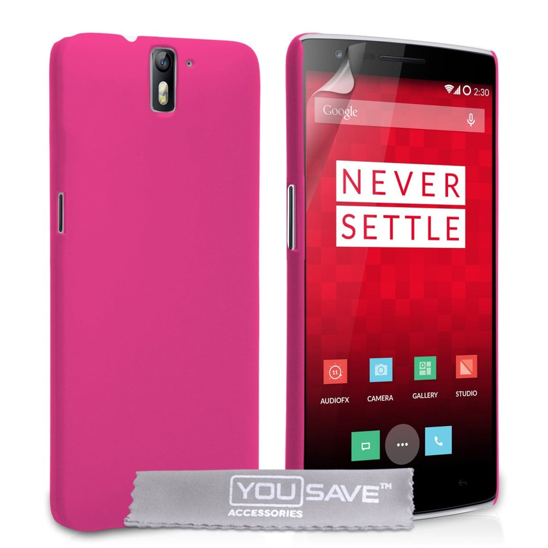 Yousave Accessories One Plus One Hard Hybrid Case - Hot Pink - Mobile Madhouse