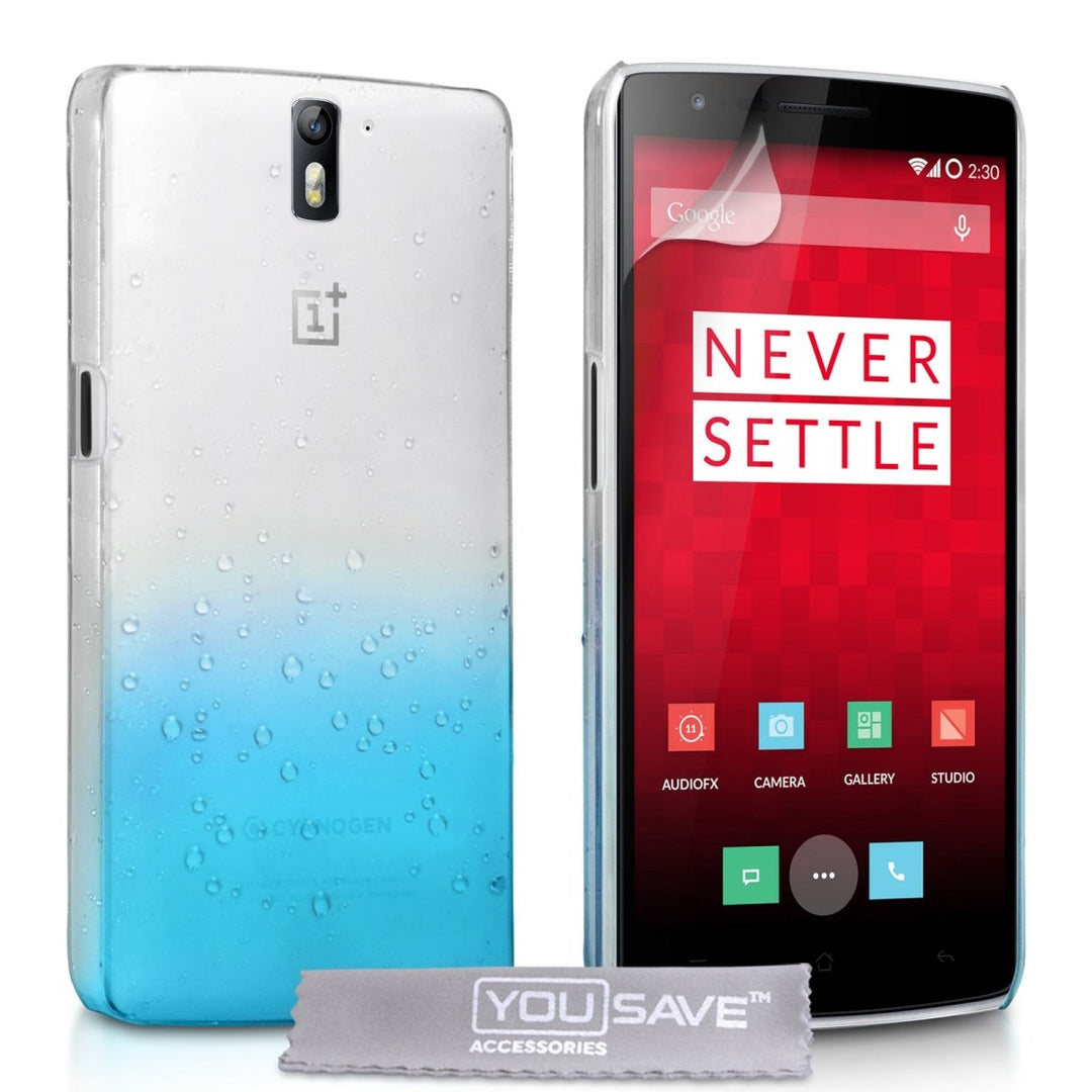 Yousave Accessories One Plus One Raindrop Hard Case - Blue - Clear - Mobile Madhouse