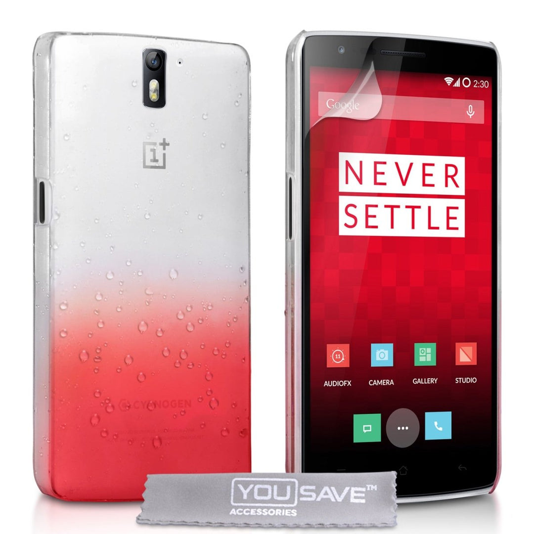 Yousave Accessories One Plus One Raindrop Hard Case - Red - Clear - Mobile Madhouse