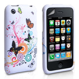 YouSave Accessories iPhone 3G / 3GS Rainbow Butterfly Gel Case - White