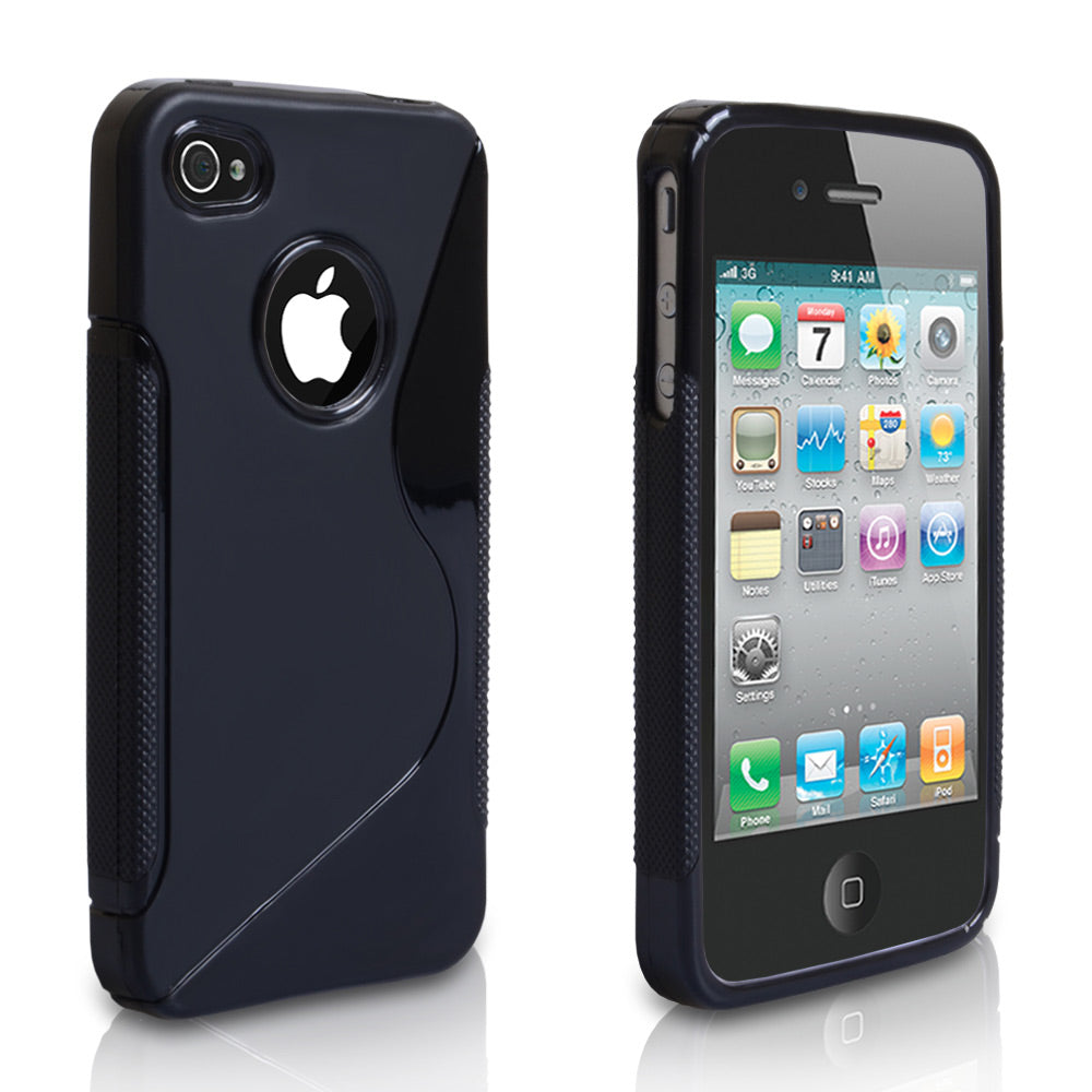 Caseflex iPhone 4 / 4S S-Line Silicone Gel Case - Black