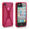 Yousave Accessories Iphone 4 And 4s X-Line Silicone Gel Case - Hot Pink