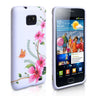 Yousave Samsung Galaxy S2 White-Pink Floral Silicone Gel Case