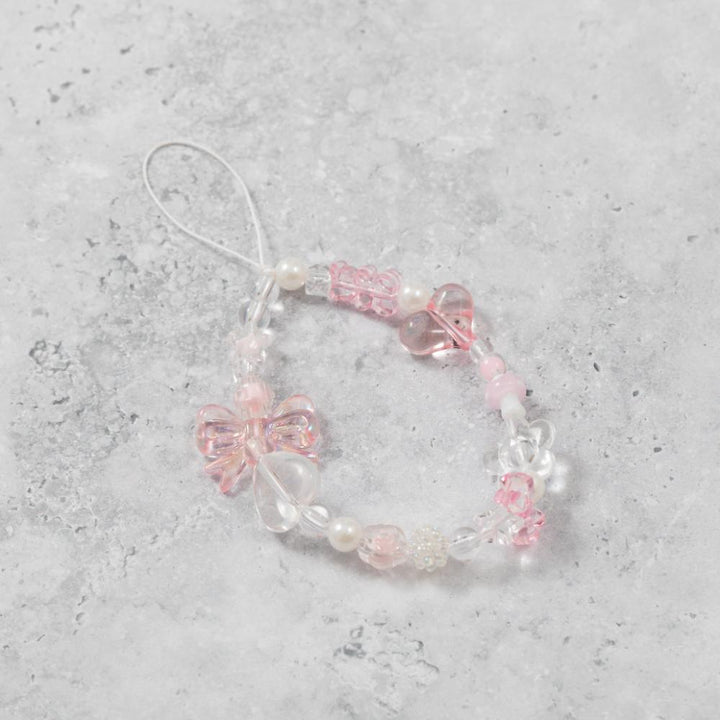 Pearl Bow & Hearts Phone Charm Strap