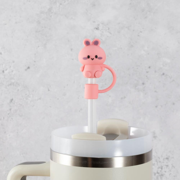Pink Rabbit Straw Cover Topper