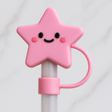 Pink Star Straw Cover Topper