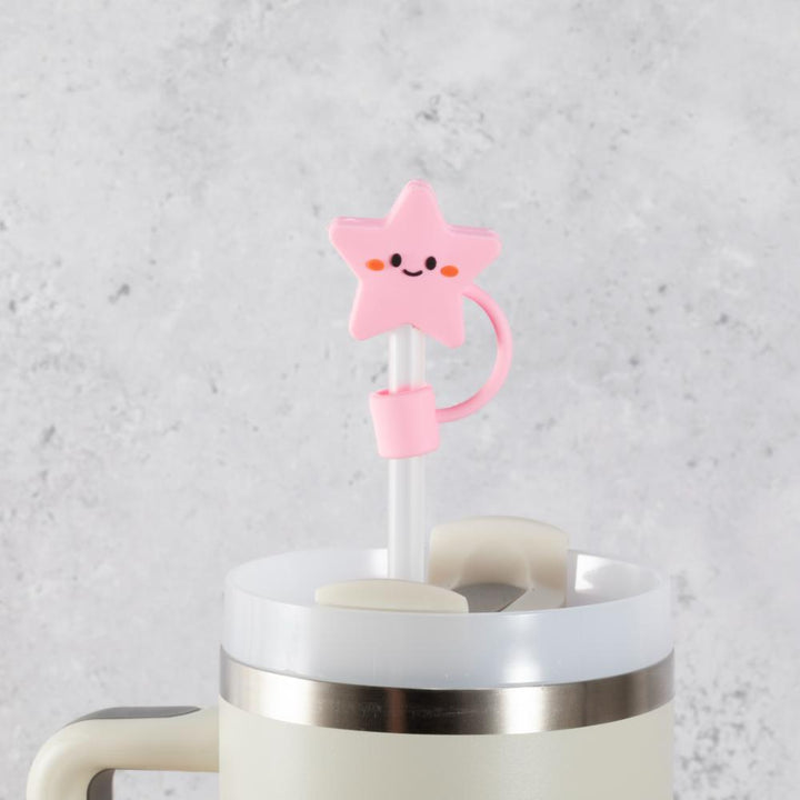 Pink Star Straw Cover Topper