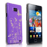 Yousave Accessories Samsung Galaxy S2 Butterfly Flower Hybrid Case - Purple-Silver