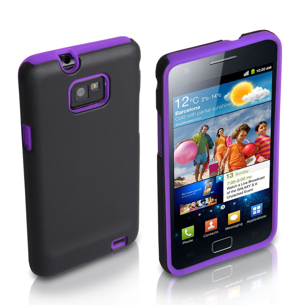 YouSave Samsung Galaxy S2 i9100 Purple Hard Soft Combo Case