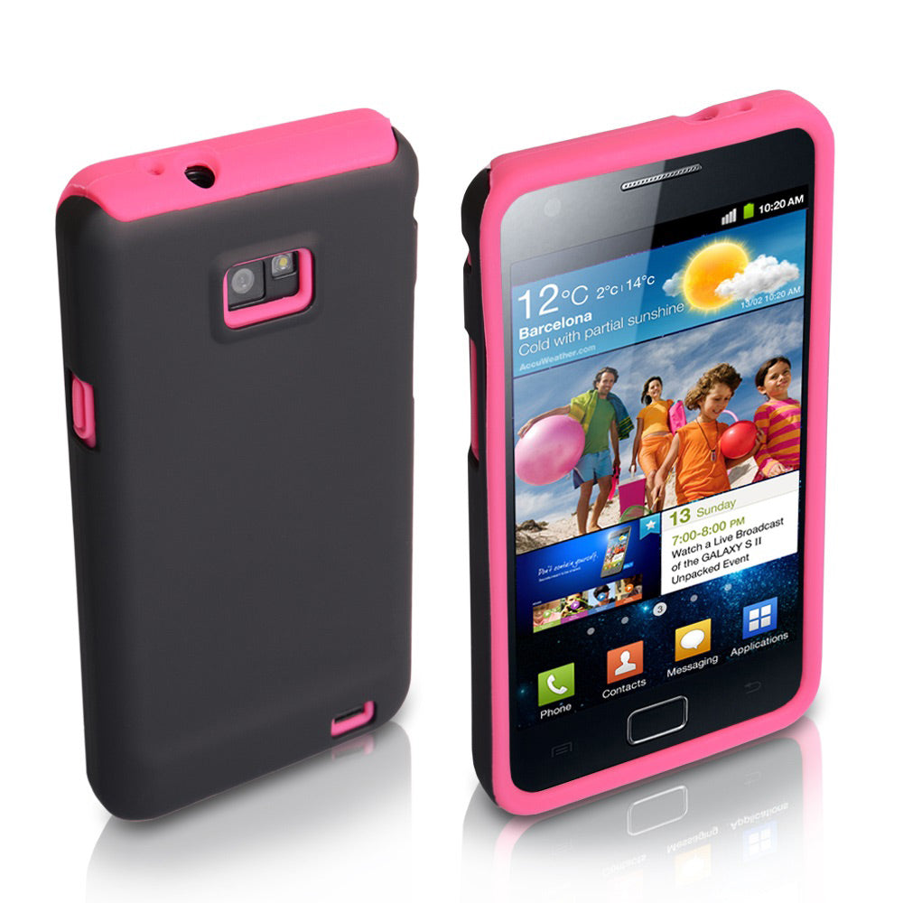 YouSave Accessories Samsung Galaxy S2 i9100 Pink Hard Soft Combo Case