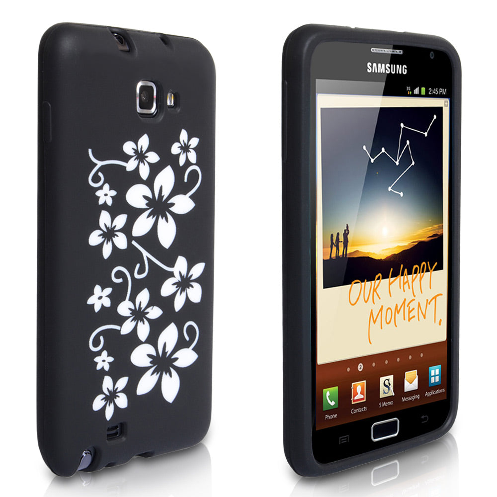 YouSave Accessories Samsung Galaxy Note Black Floral Gel Case