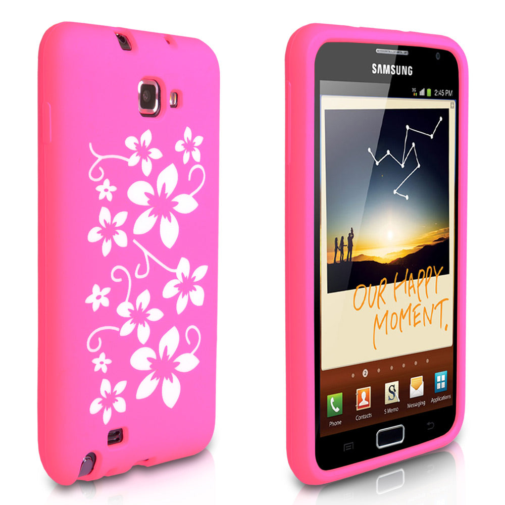 YouSave Accessories Samsung Galaxy Note Floral Gel Case - Pink