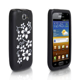 YouSave Samsung Galaxy W i8150 Black And White Floral Gel Case