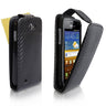 Samsung Galaxy W I8150 Carbon Fibre Leather-Effect Flip Case
