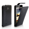 Yousave Accessories Samsung Galaxy Note Carbon Fibre Leather-Effect Flip Case - Black