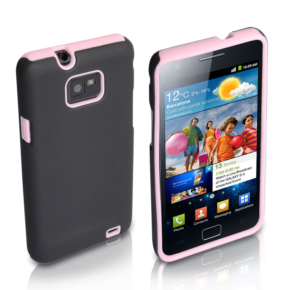 YouSave Accessories Samsung Galaxy S2 Light Pink Hard Soft Combo Case