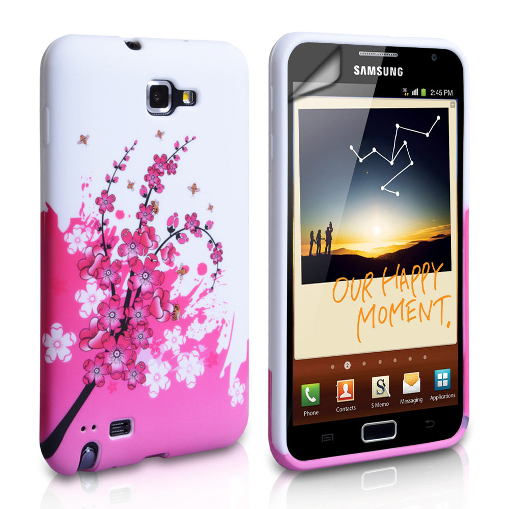 YouSave Accessories Samsung Galaxy Note Floral Bee Silicone Gel Case