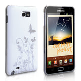 YouSave Samsung Galaxy Note White-Silver Butterfly Hard Hybrid Case