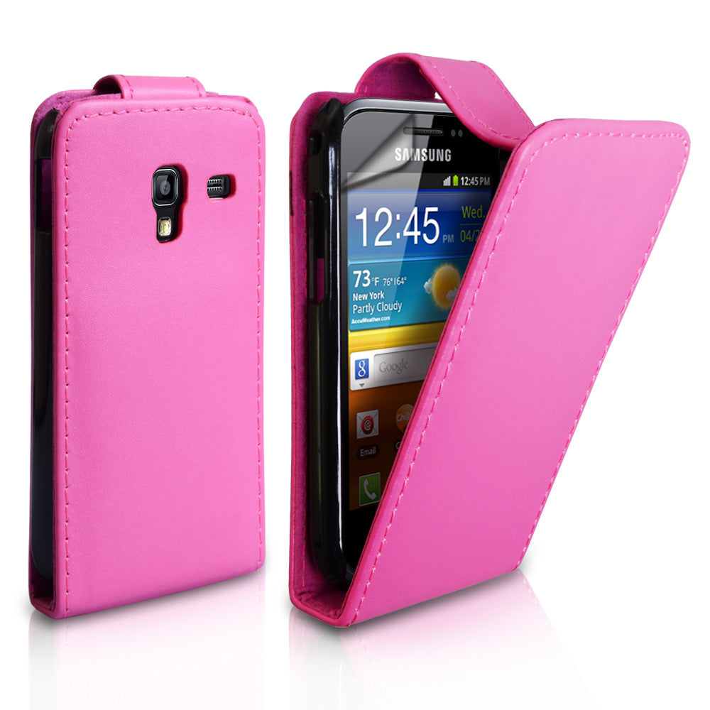 YouSave Samsung Galaxy Ace Plus Leather Effect Flip Case - Pink