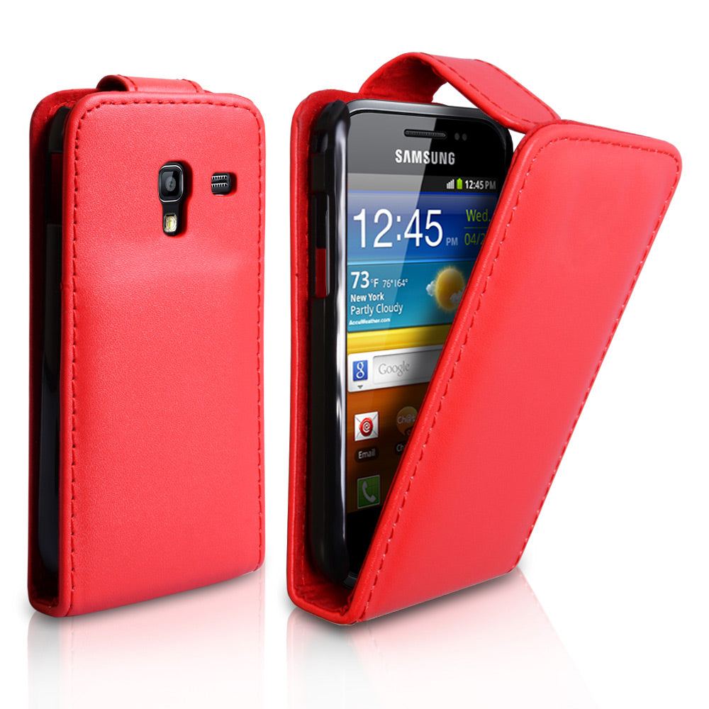 YouSave Samsung Galaxy Ace Plus Leather Effect Flip Case - Red
