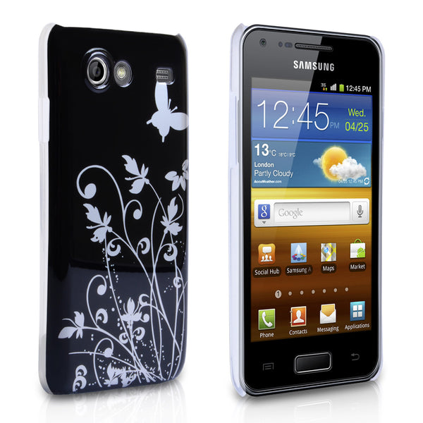 YouSave Samsung Galaxy S Advance Black Butterfly IMD Hard Case