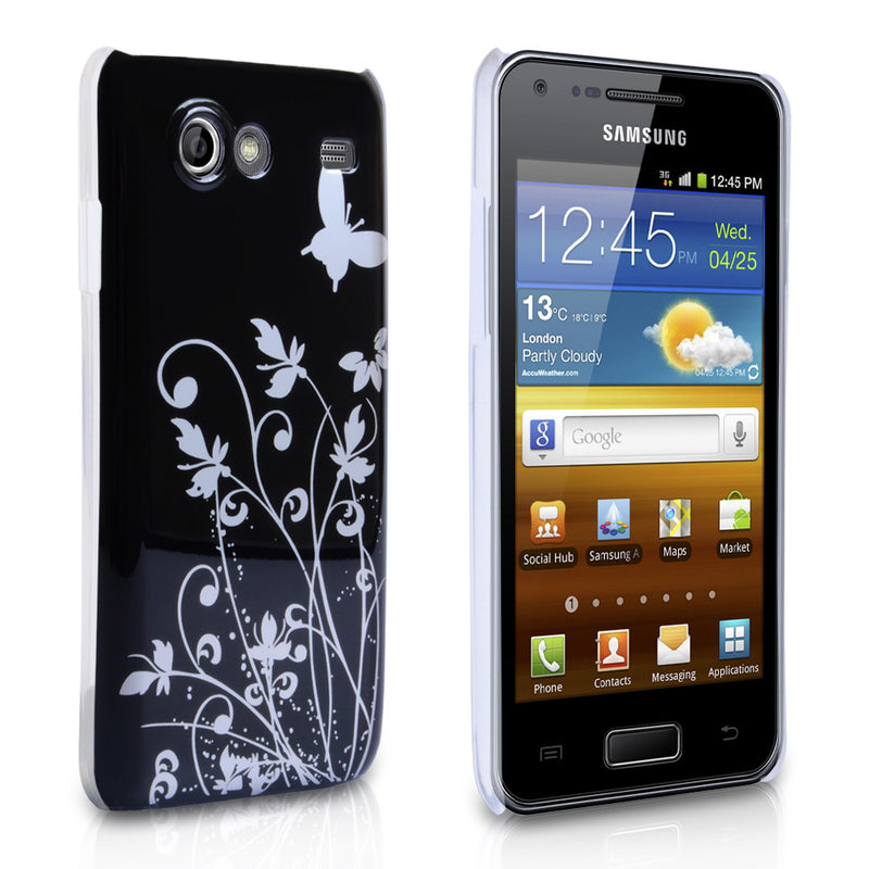 YouSave Samsung Galaxy S Advance Black Butterfly IMD Hard Case