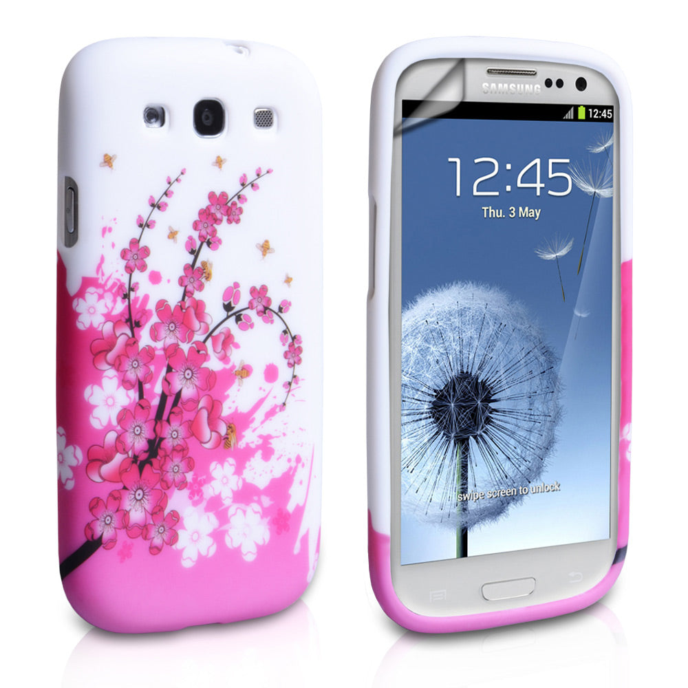 YouSave Accessories Samsung Galaxy S3 Floral Bee Case - White/Pink
