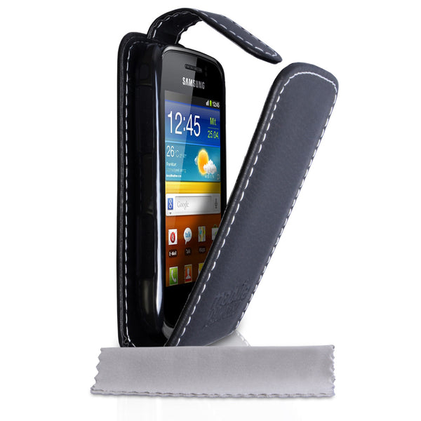 YouSave Samsung Galaxy Mini 2 Leather Effect-White Stitch Flip Case