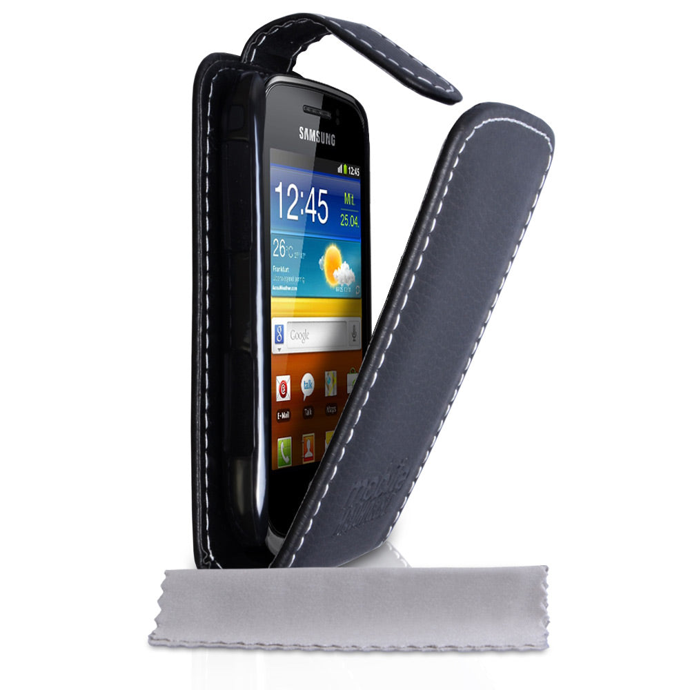 YouSave Samsung Galaxy Mini 2 Leather Effect-White Stitch Flip Case