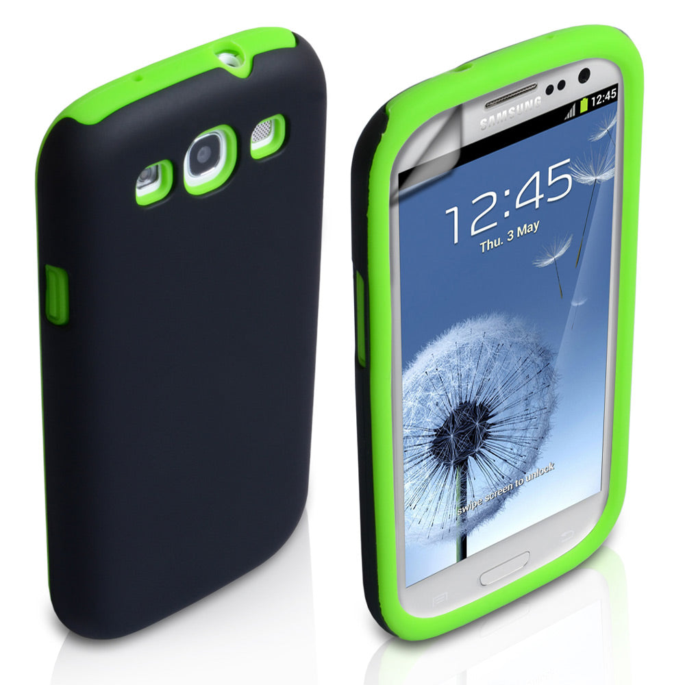 YouSave Accessories Samsung Galaxy S3 Dual Combo Case - Black/Green