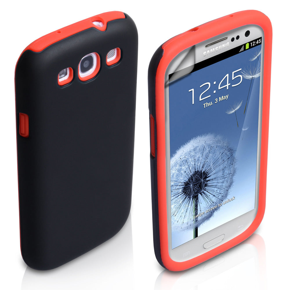 YouSave Accessories Samsung Galaxy S3 Dual Combo Case - Black/Red