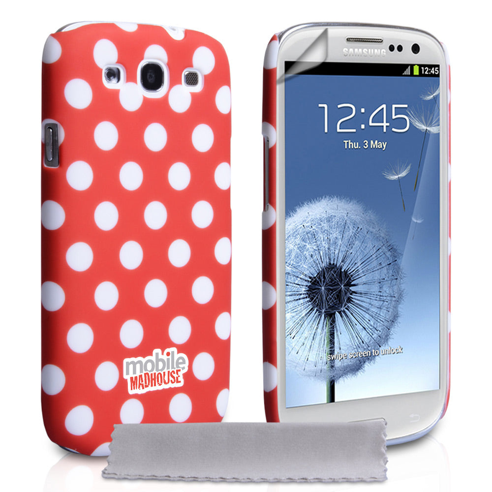 YouSave Accessories Samsung Galaxy S3 Red Hard Polka Dot Case