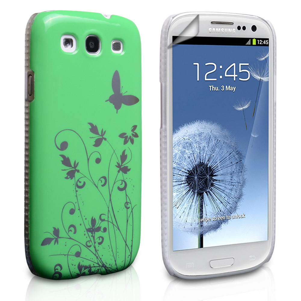 YouSave Accessories Samsung Galaxy S3 Green Butterfly IMD Hard Case