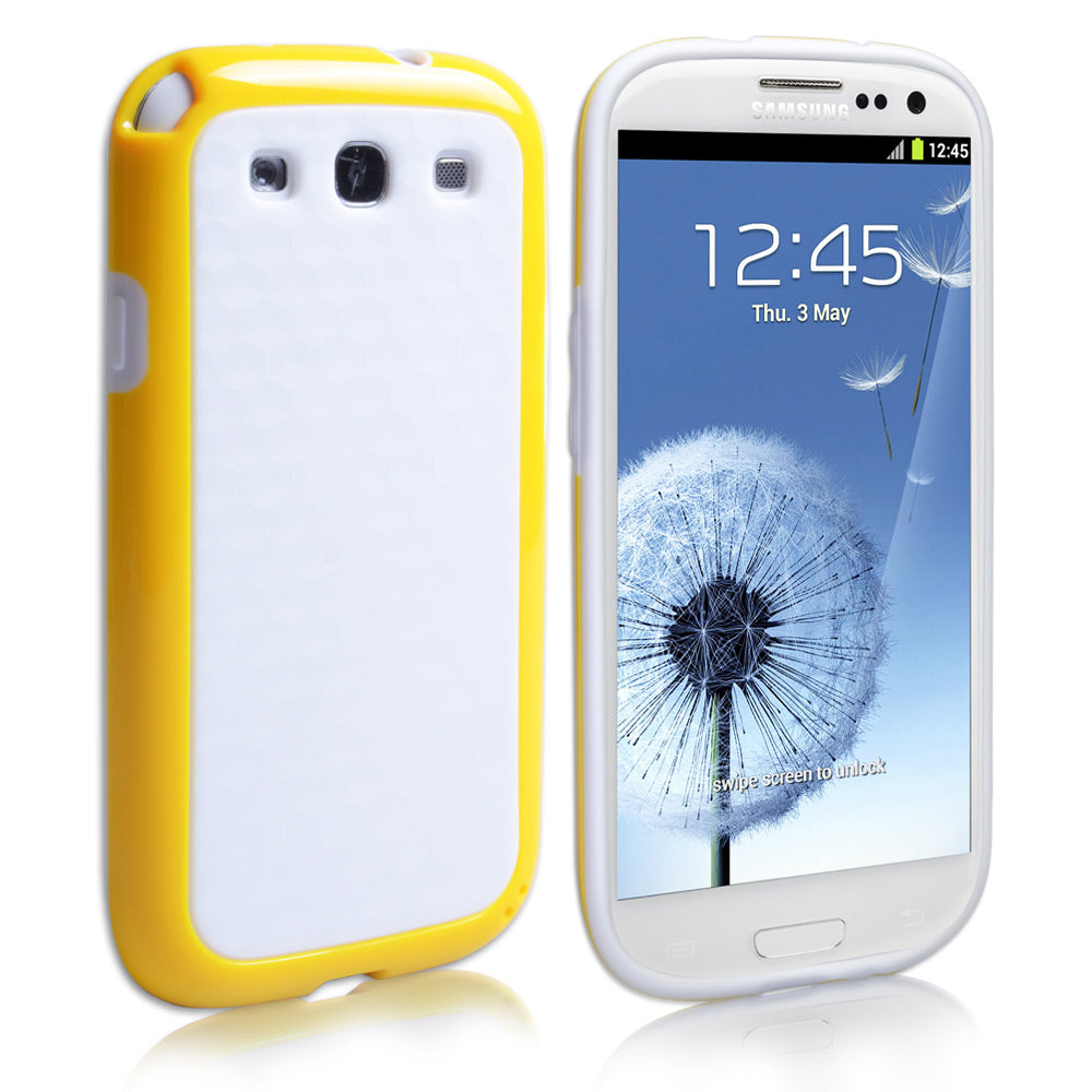 YouSave Samsung Galaxy S3 Combo Carbon Hybrid Gel Case - Yellow 