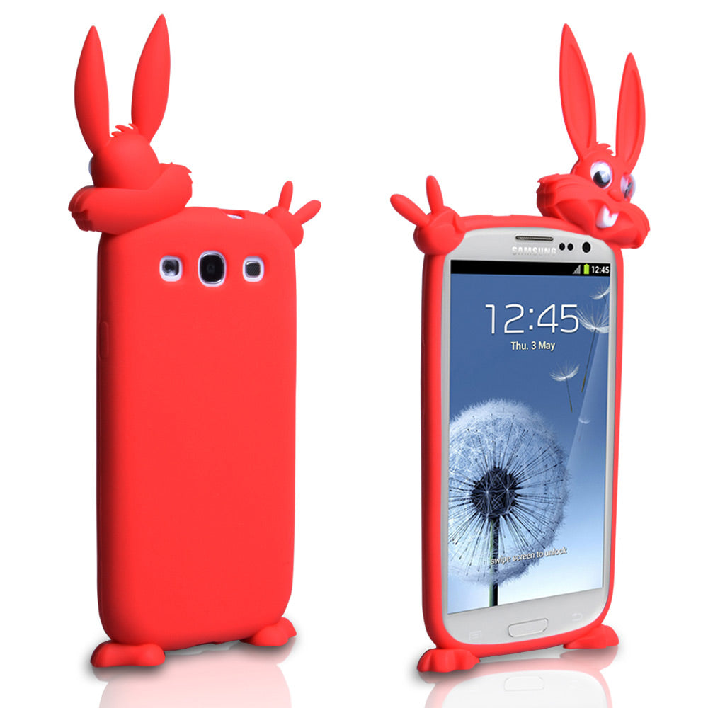 YouSave Accessories Samsung Galaxy S3 Silicone Rabbit Case Red