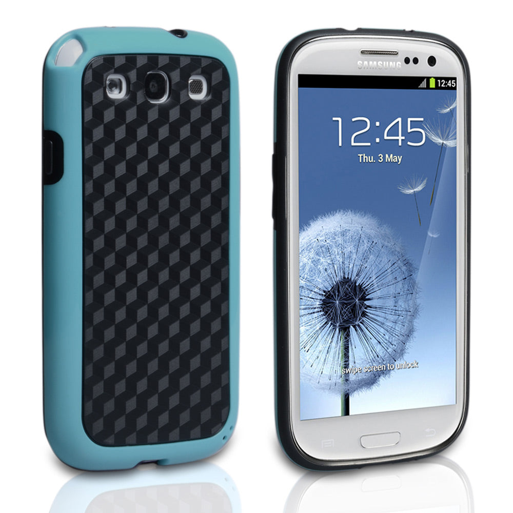 YouSave Samsung Galaxy S3 Combo Carbon Hybrid IMD Case - Blue
