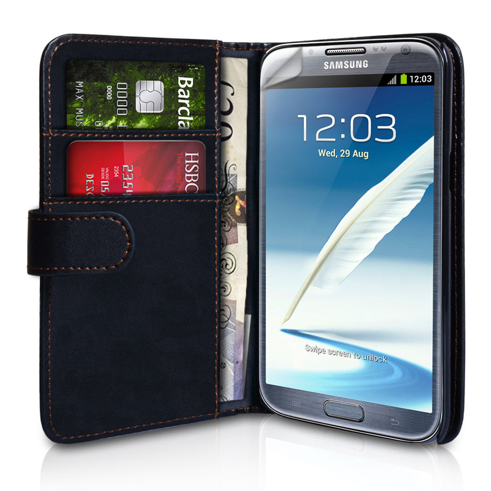 YouSave Samsung Galaxy Note 2 Leather Effect Wallet Case - Black