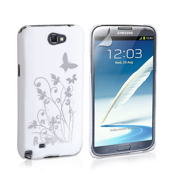 YouSave Accessories Samsung Galaxy Note 2 Butterfly IMD Case White