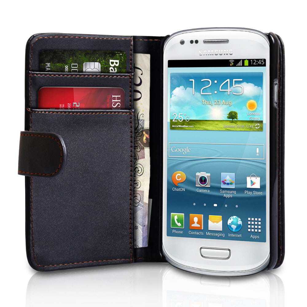 YouSave Samsung Galaxy S3 Mini Leather Effect Wallet Case -  Black