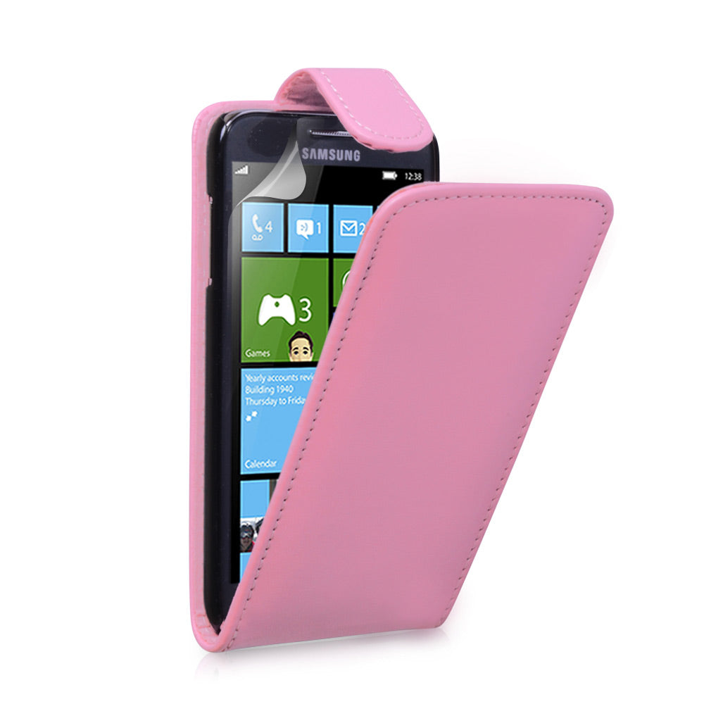 YouSave Samsung Ativ S Leather Effect Flip Case - Baby Pink